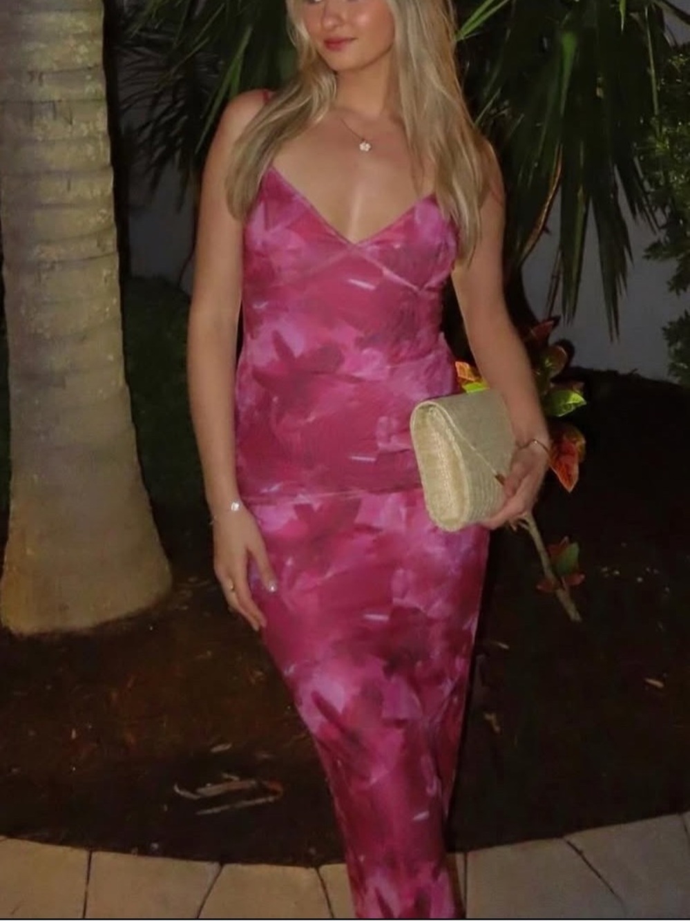 Princess Polly Fuchsia Pink Floral Maxi Slip Dress